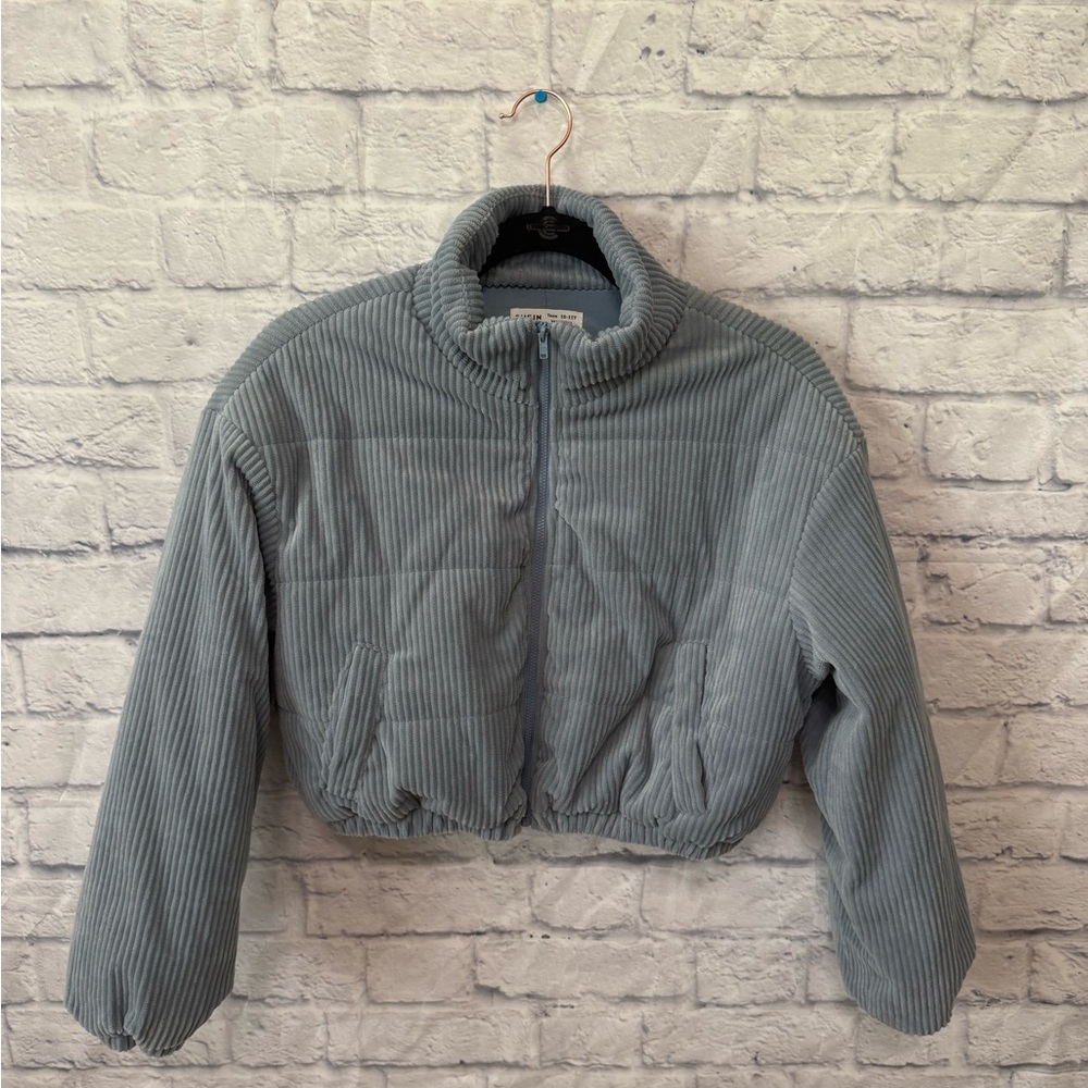 SHEIN Gray Teddy Jacket Cropped Style